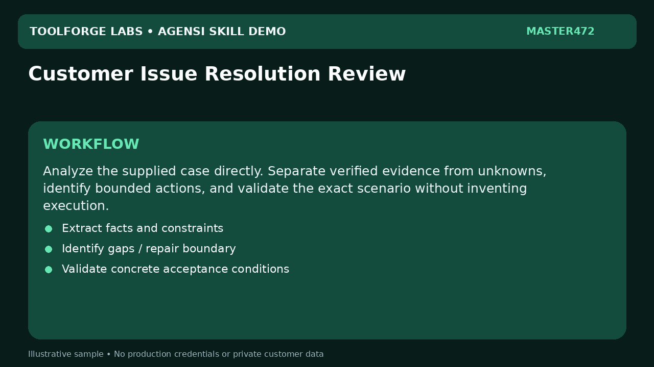 Customer Issue Resolution Review screenshot 2