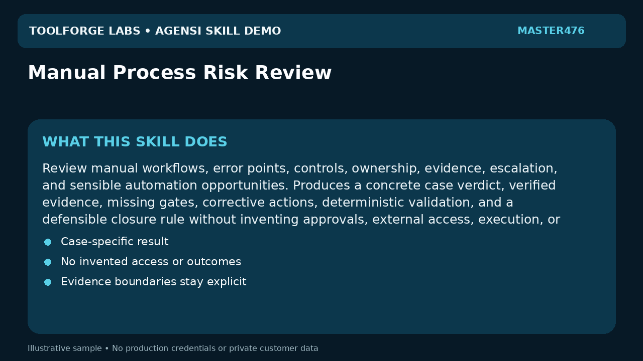 Manual Process Risk Review screenshot 1