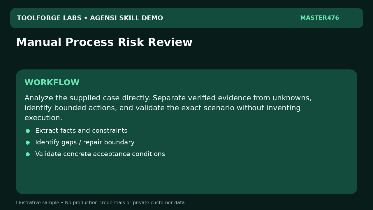 Manual Process Risk Review screenshot 2