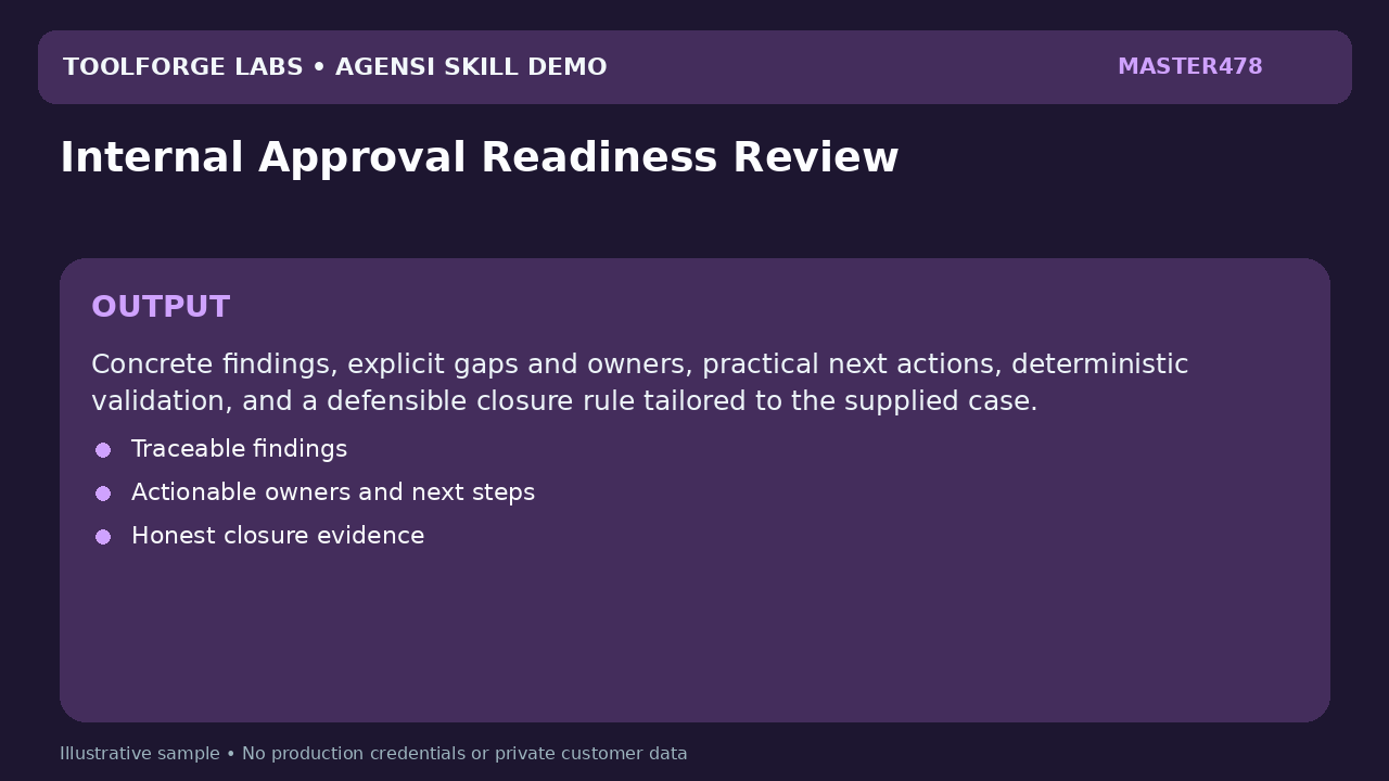 Internal Approval Readiness Review screenshot 3