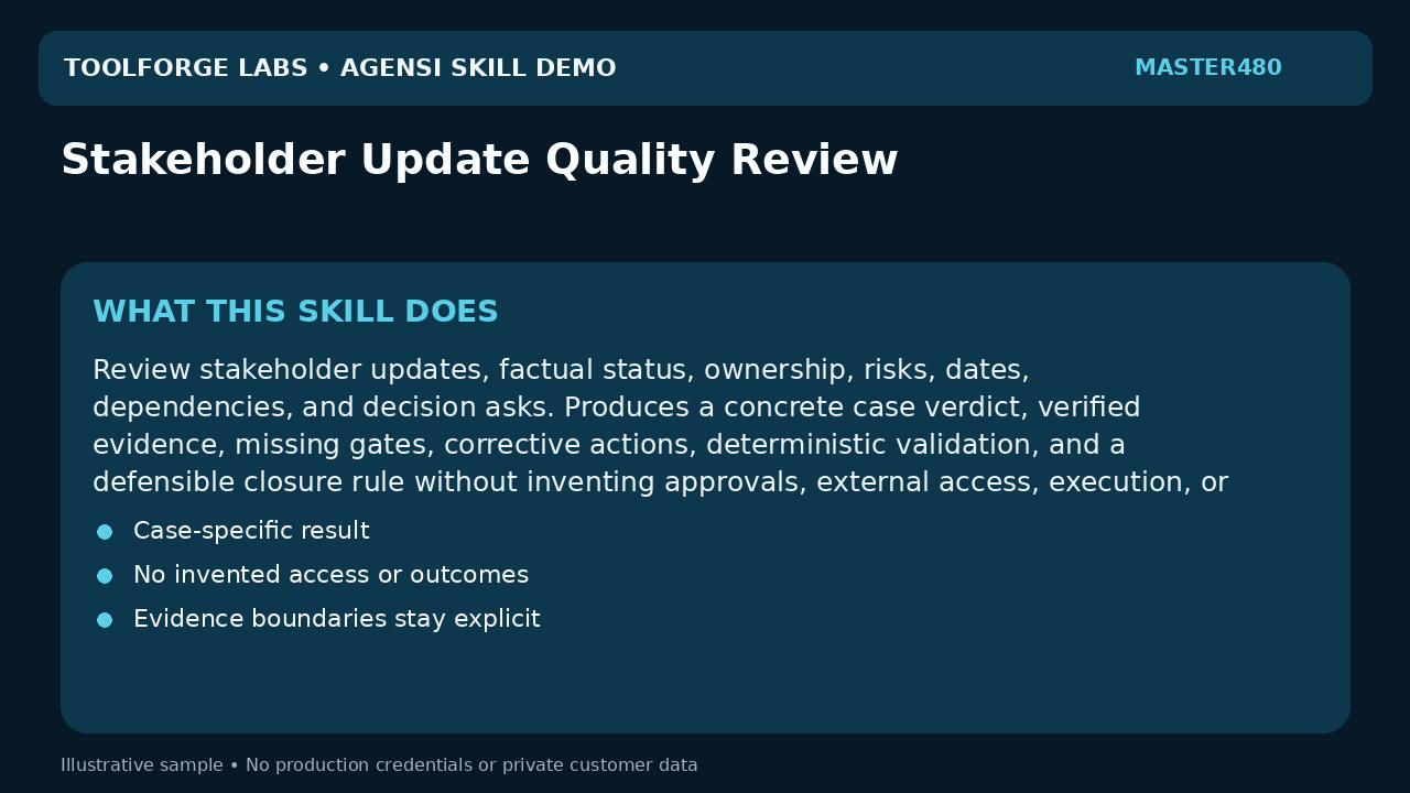 Stakeholder Update Quality Review screenshot 1
