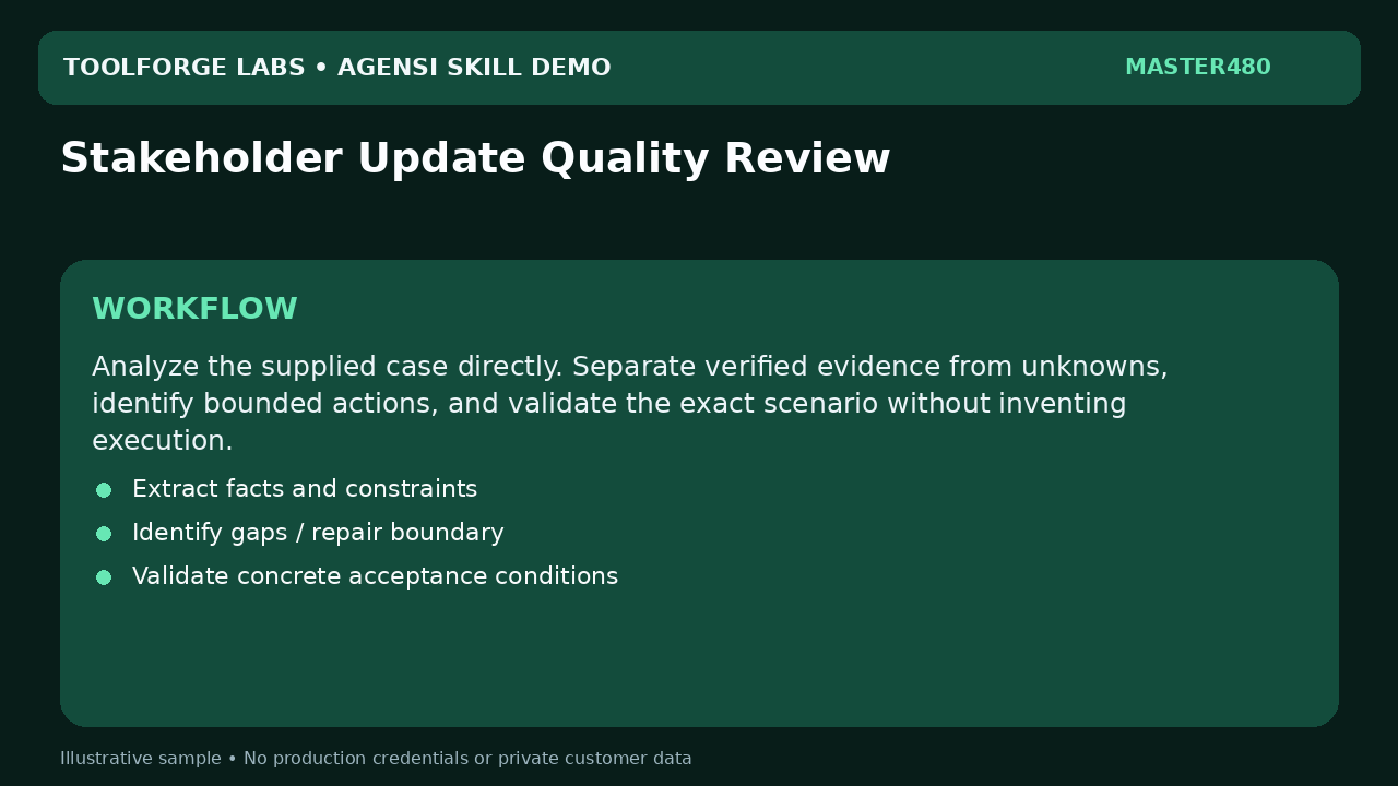 Stakeholder Update Quality Review screenshot 2