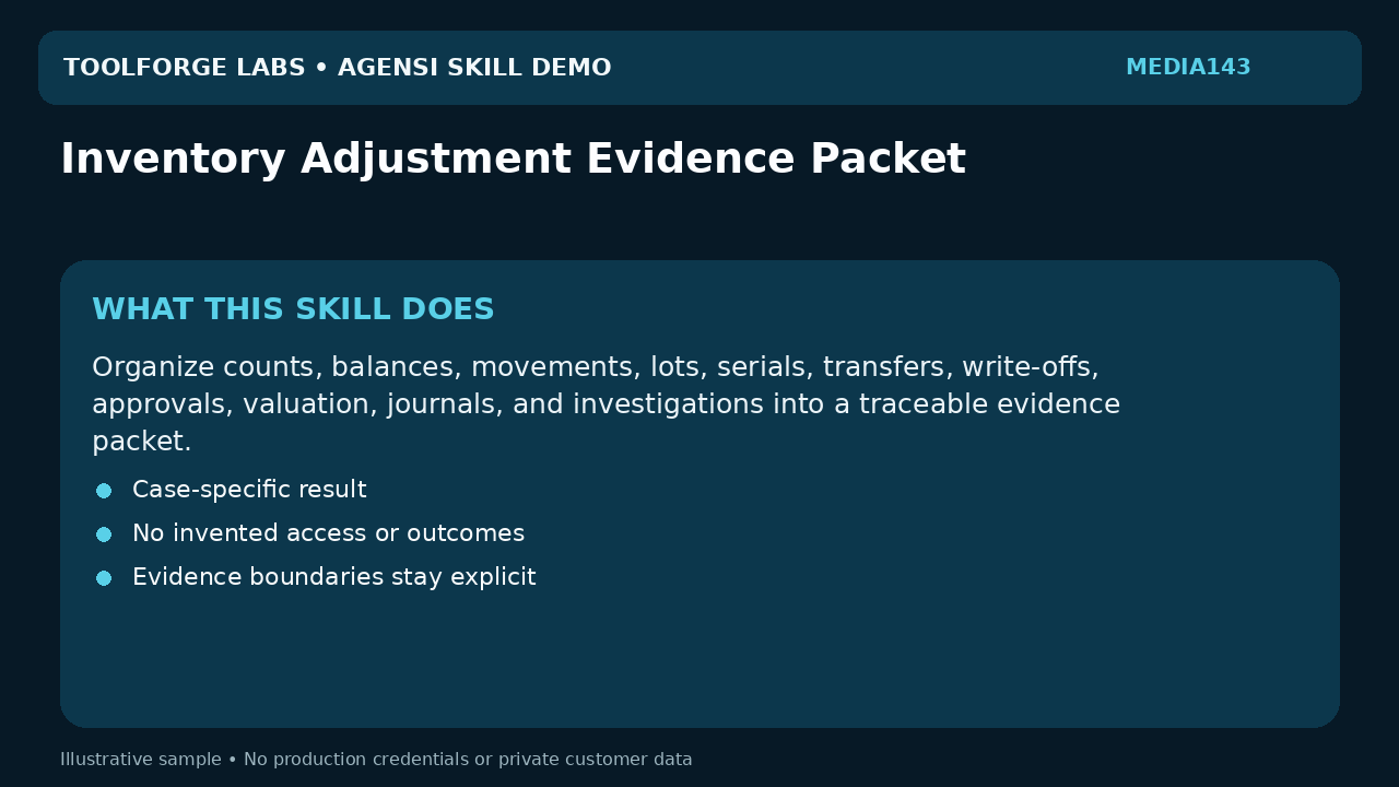 Inventory Adjustment Evidence Packet screenshot 1