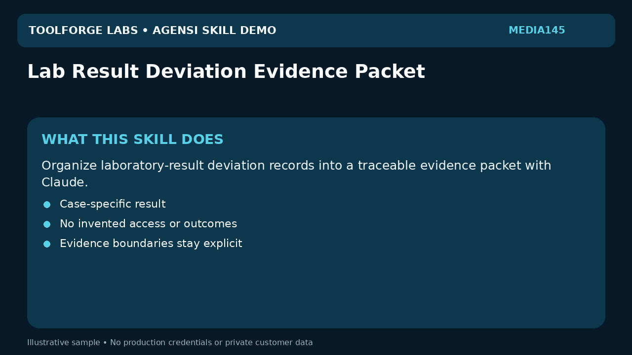 Lab Result Deviation Evidence Packet screenshot 1