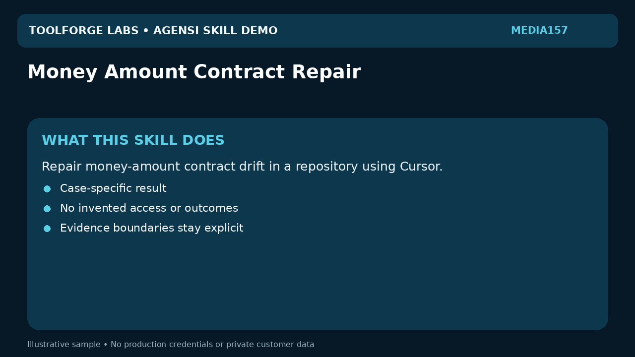 Money Amount Contract Repair screenshot 1