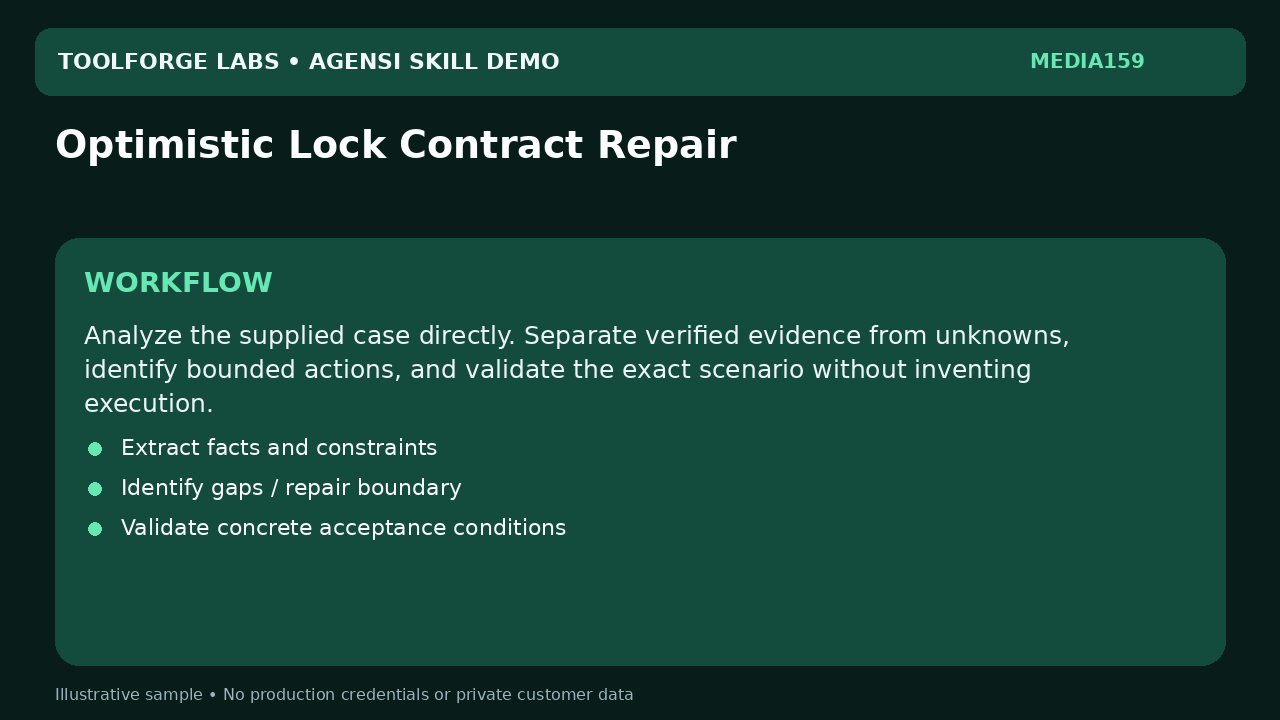 Optimistic Lock Contract Repair screenshot 2