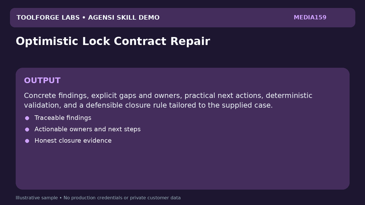 Optimistic Lock Contract Repair screenshot 3