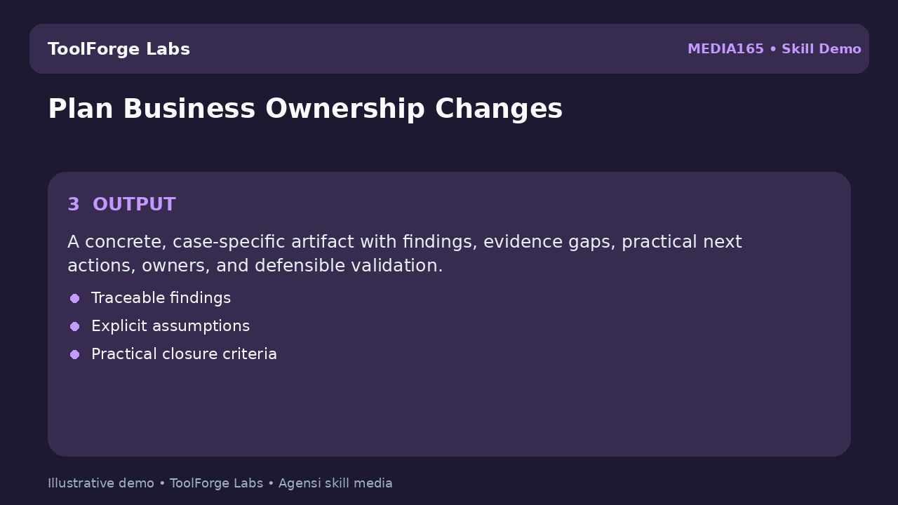 Plan Business Ownership Changes screenshot 3