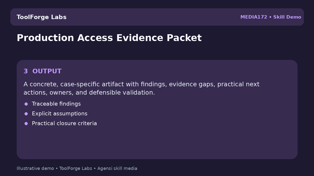 Production Access Evidence Packet screenshot 3