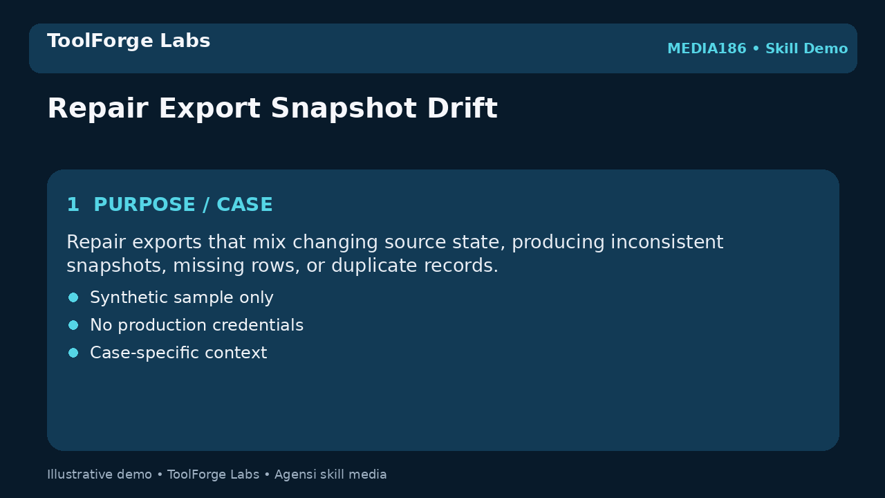 Repair Export Snapshot Drift screenshot 1