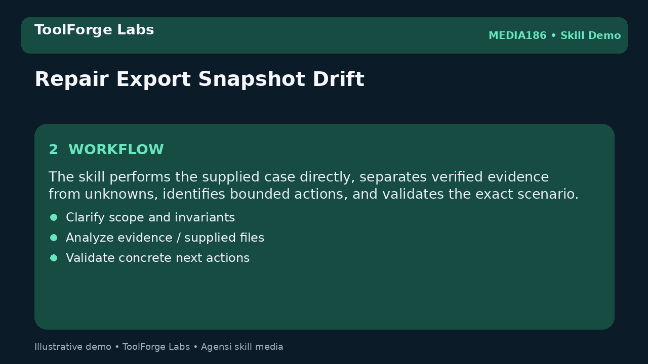 Repair Export Snapshot Drift screenshot 2