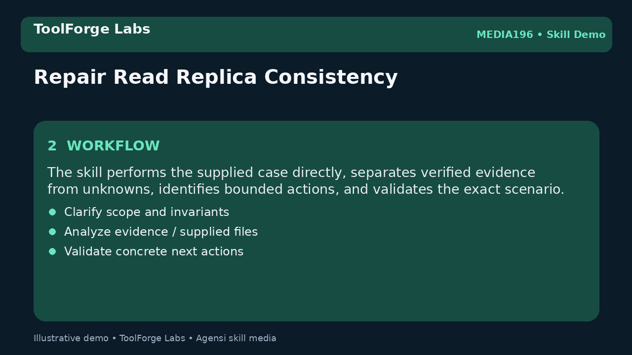 Repair Read Replica Consistency screenshot 2