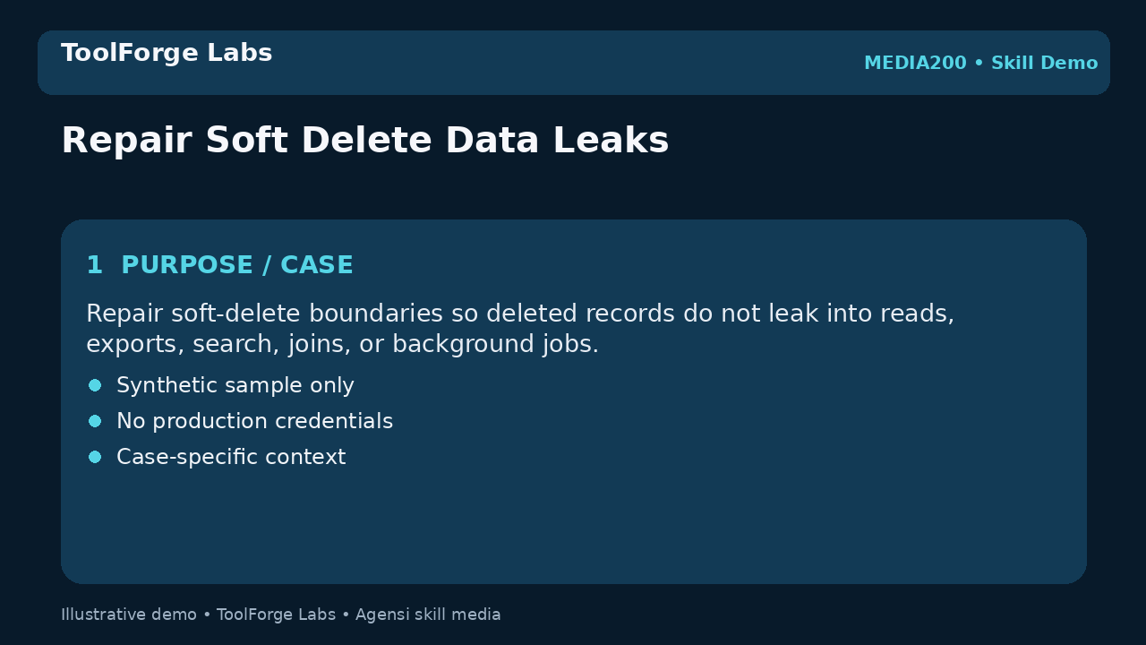 Repair Soft Delete Data Leaks screenshot 1
