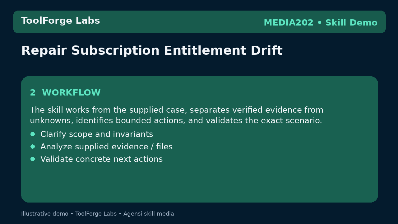 Repair Subscription Entitlement Drift screenshot 2