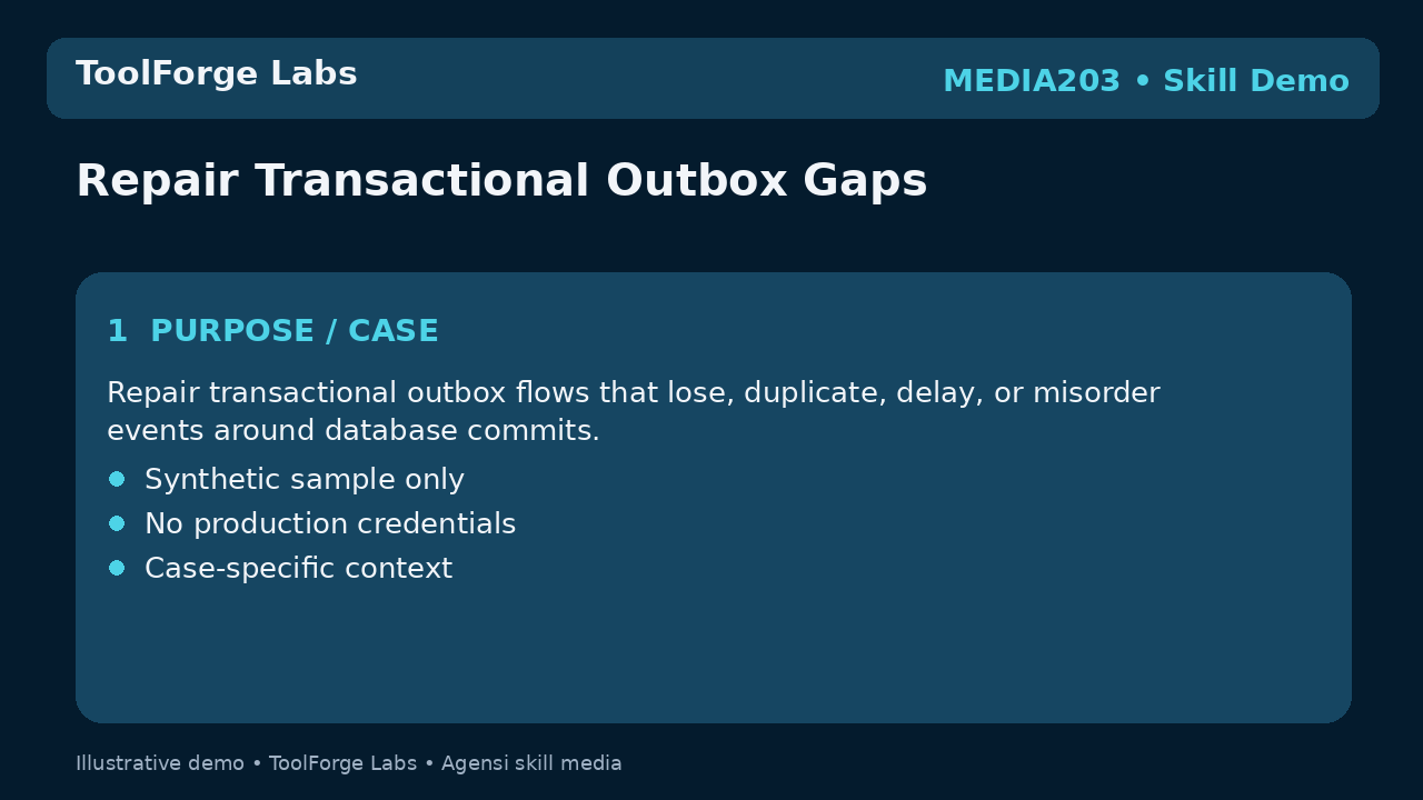 Repair Transactional Outbox Gaps screenshot 1