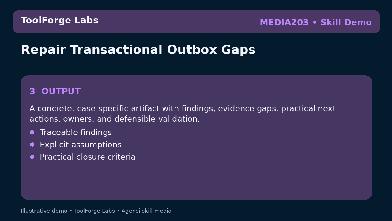 Repair Transactional Outbox Gaps screenshot 3