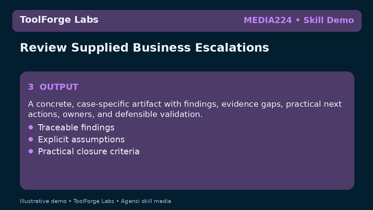 Review Supplied Business Escalations screenshot 3