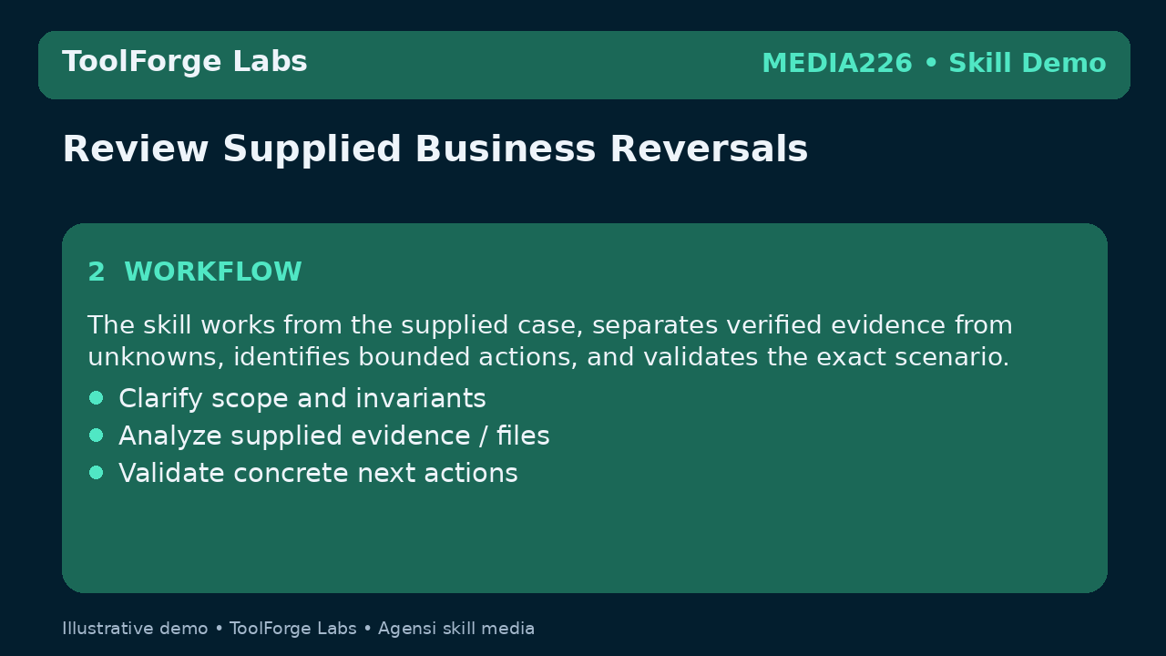 Review Supplied Business Reversals screenshot 2