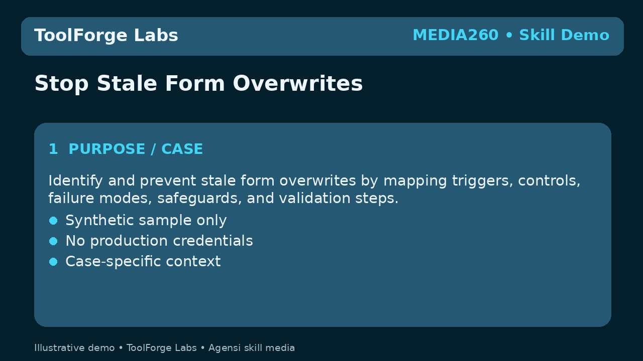 Stop Stale Form Overwrites screenshot 1
