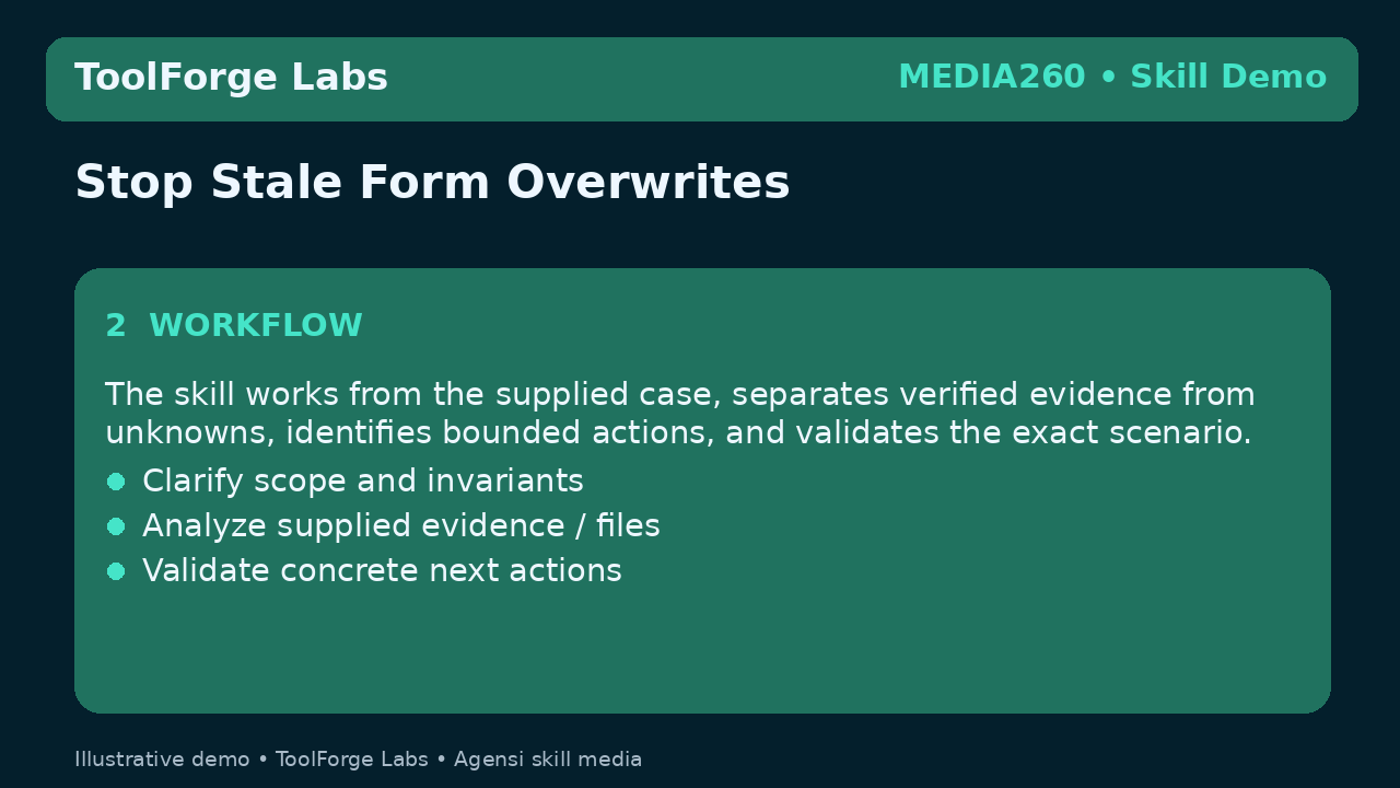 Stop Stale Form Overwrites screenshot 2