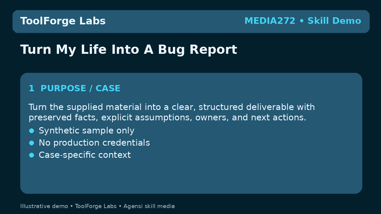 Turn My Life Into A Bug Report screenshot 1