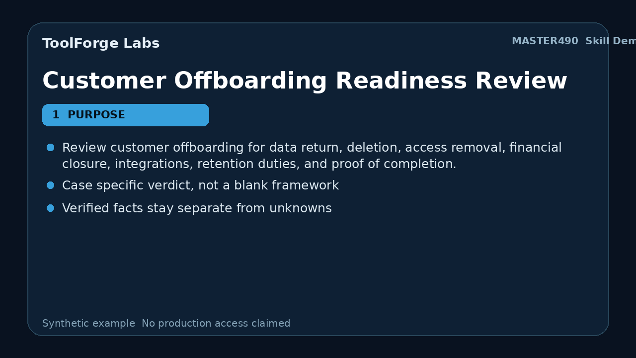 Customer Offboarding Readiness Review screenshot 1