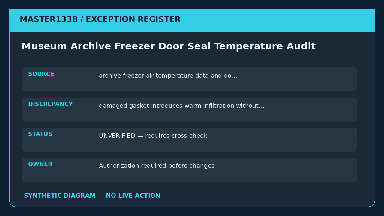 Museum Archive Freezer Door Seal Temperature Audit screenshot 2