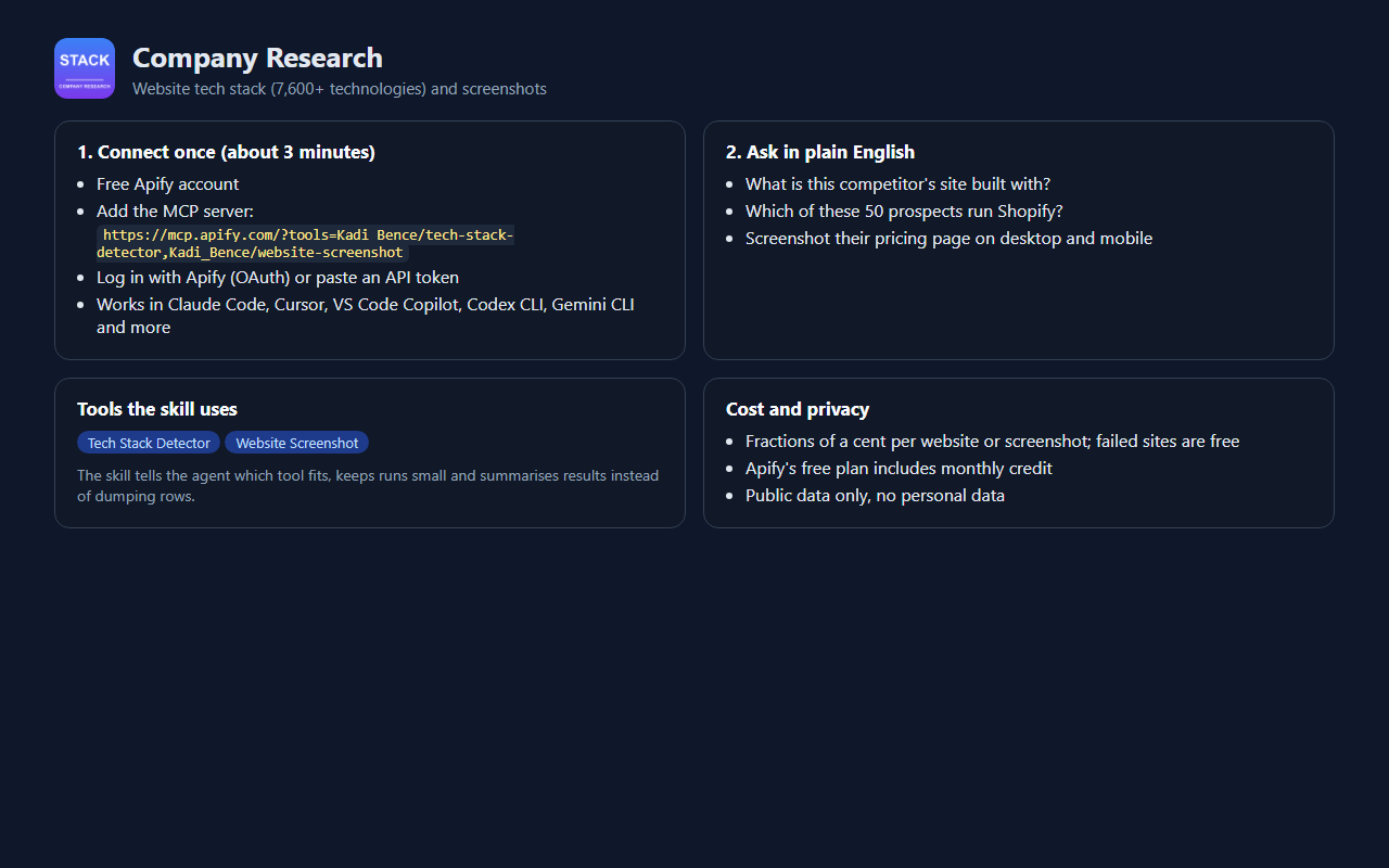 Company Research: Website Tech Stack & Screenshots screenshot 4