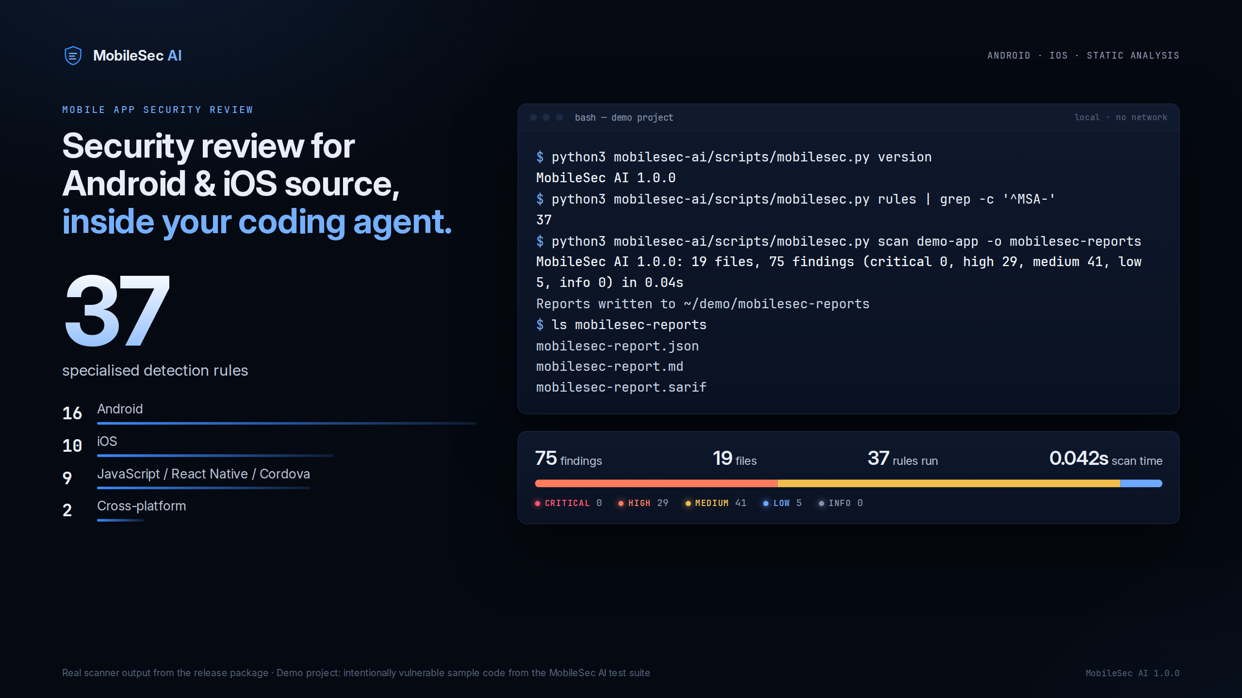 MobileSec AI - Android & iOS Security Auditor screenshot 1