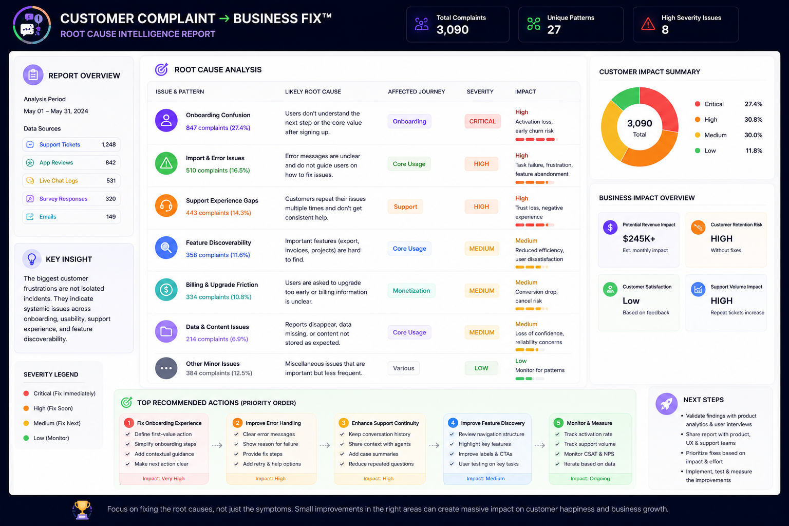 Customer Complaint → Business Fix screenshot 2