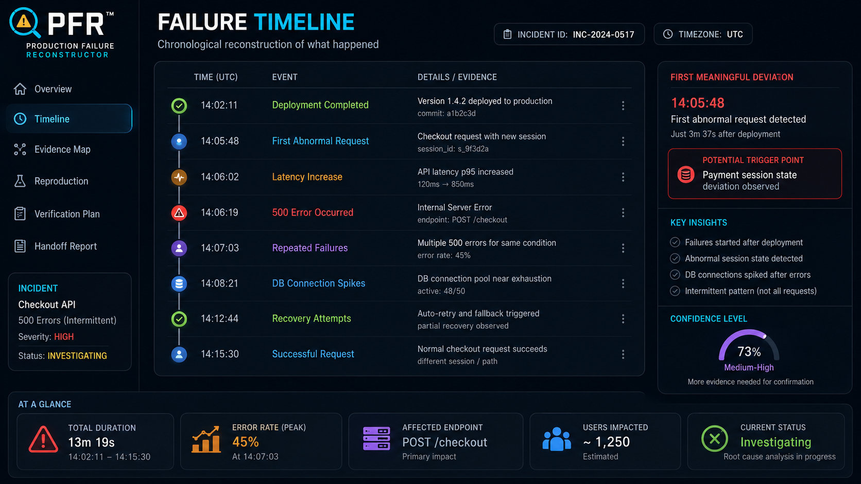 AI Production Failure Reconstructor screenshot 2