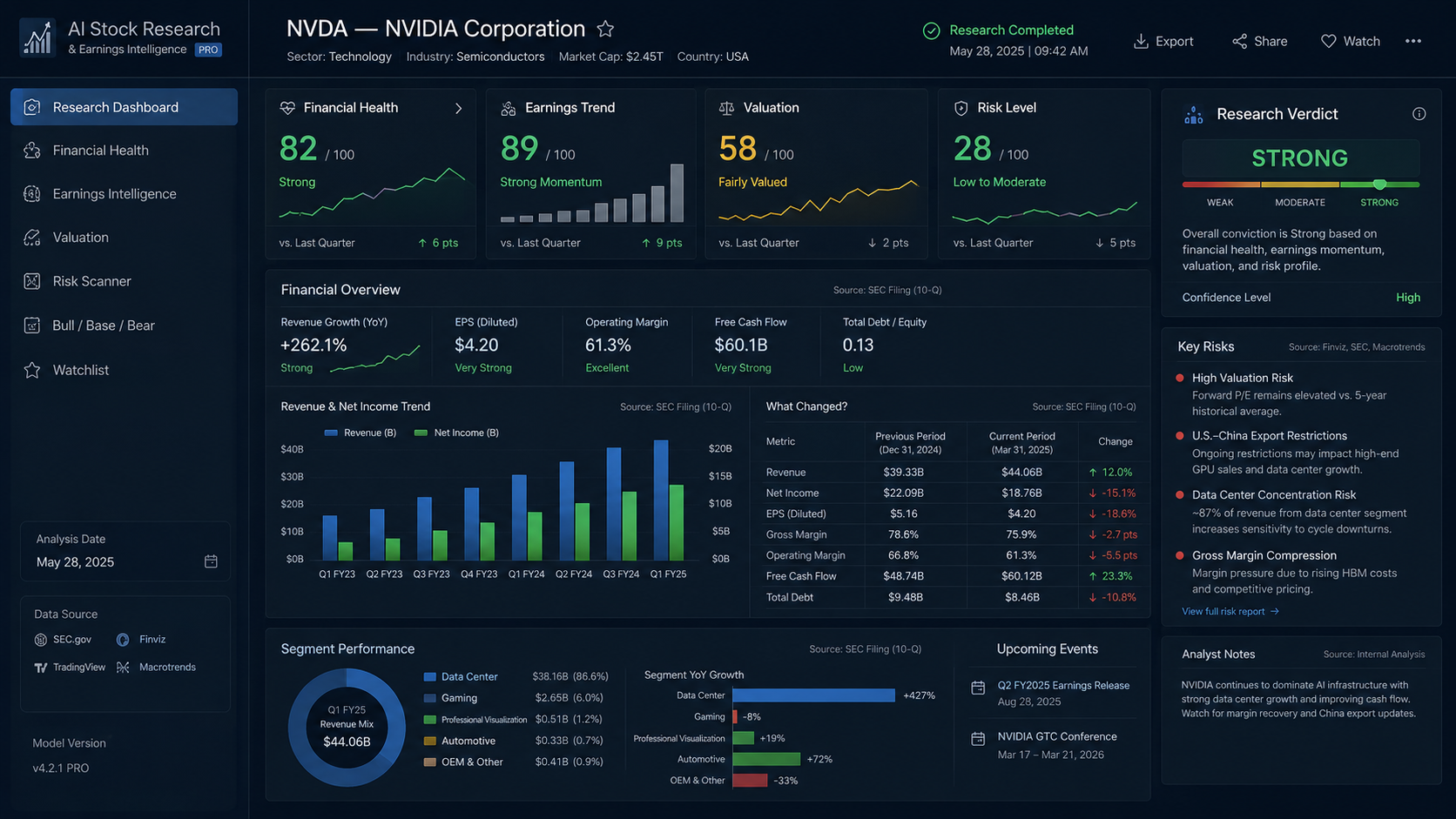 AI Stock Research & Earnings Intelligence preview