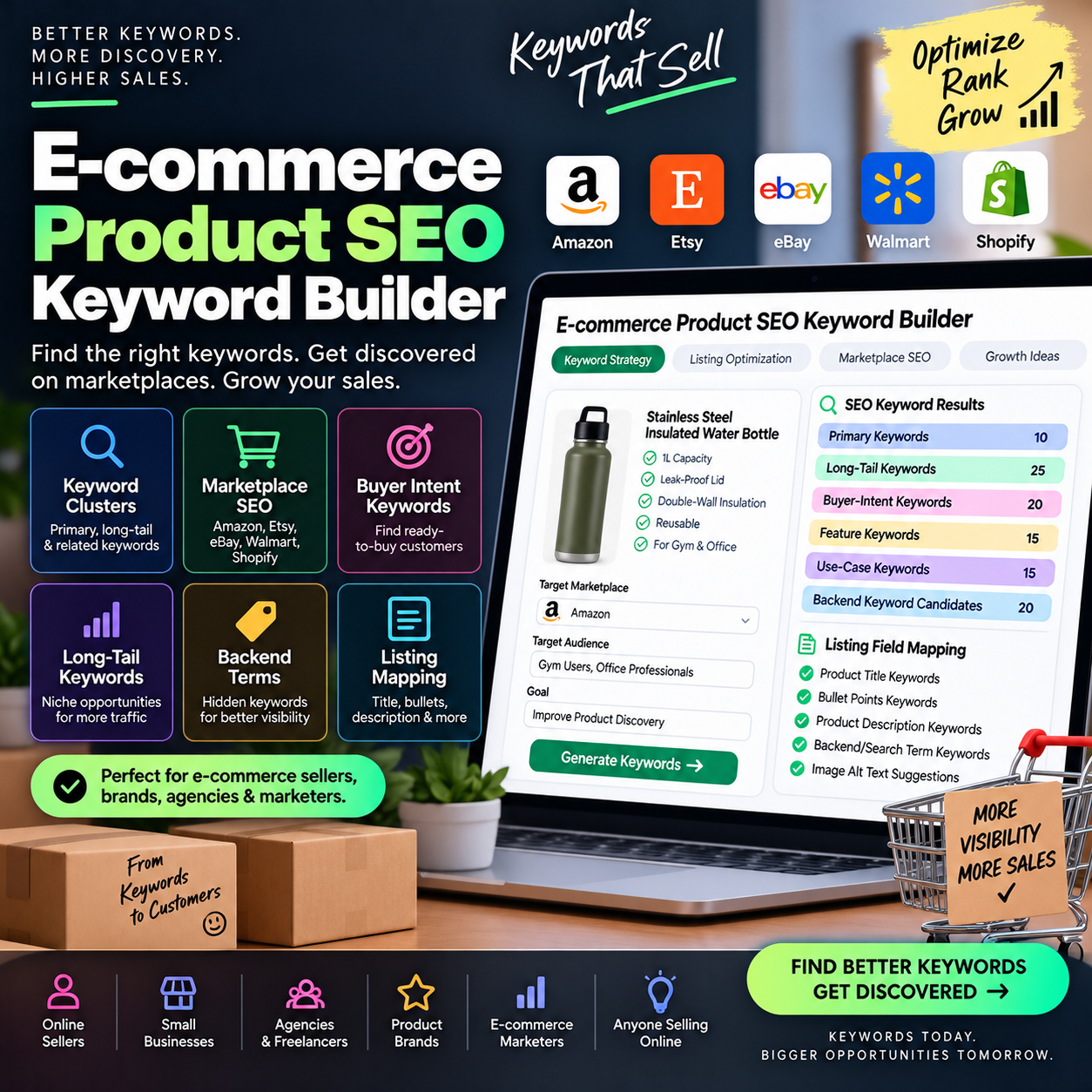 E commerce Product SEO Keyword Builder