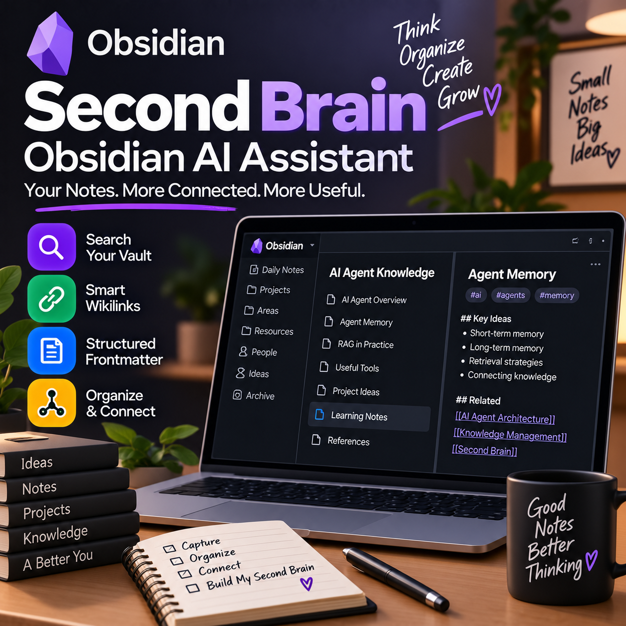 Second Brain Obsidian Vault AI Assistant