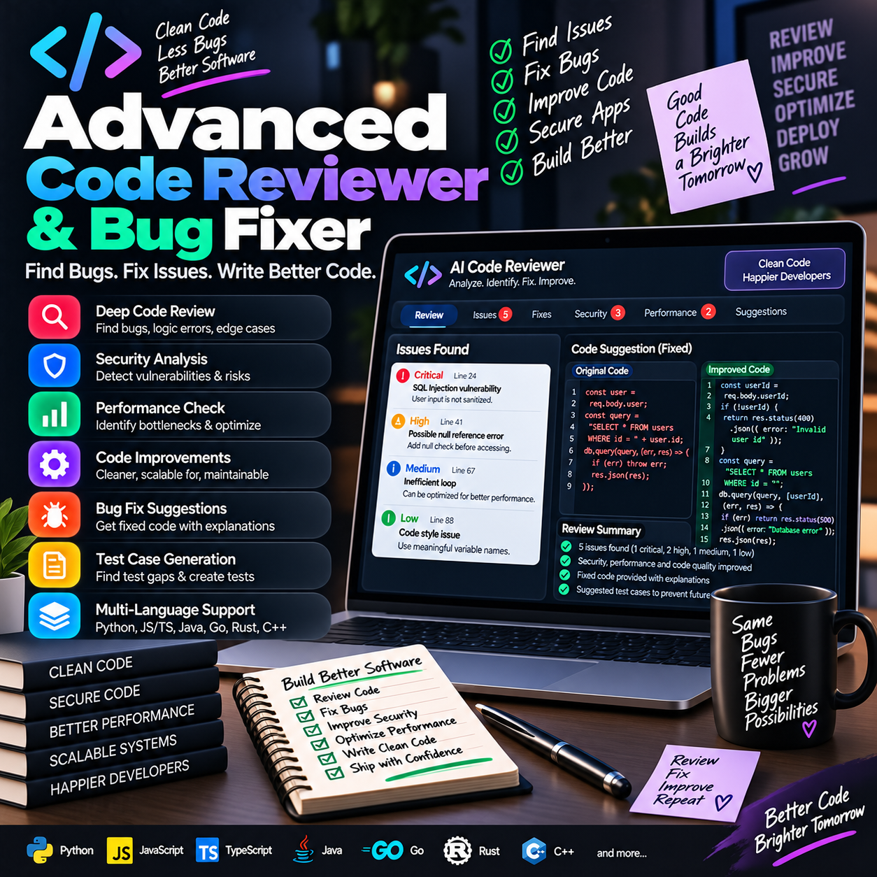Advanced Code Reviewer & Bug Fixer