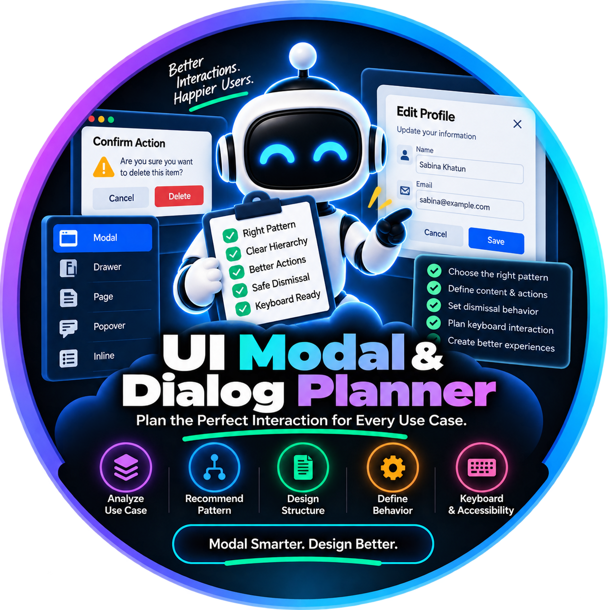 UI Modal & Dialog Planner