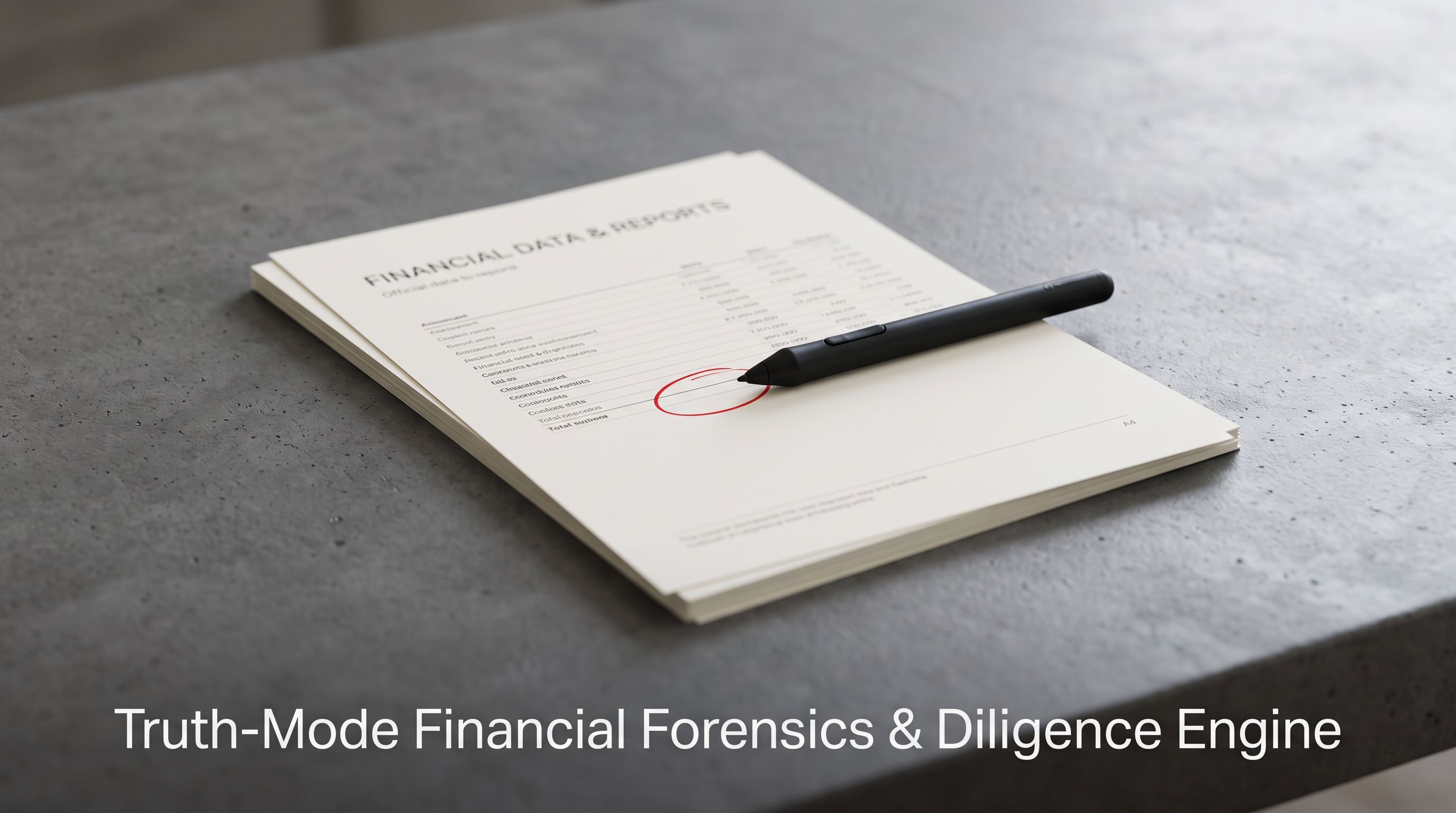 Truth-Mode Financial Forensics & Diligence Engine