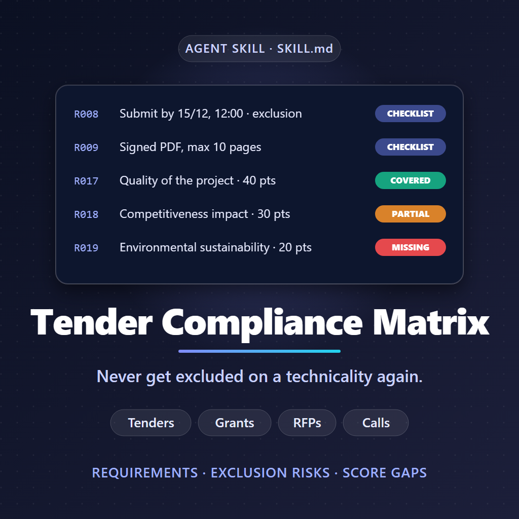 tender compliance matrix