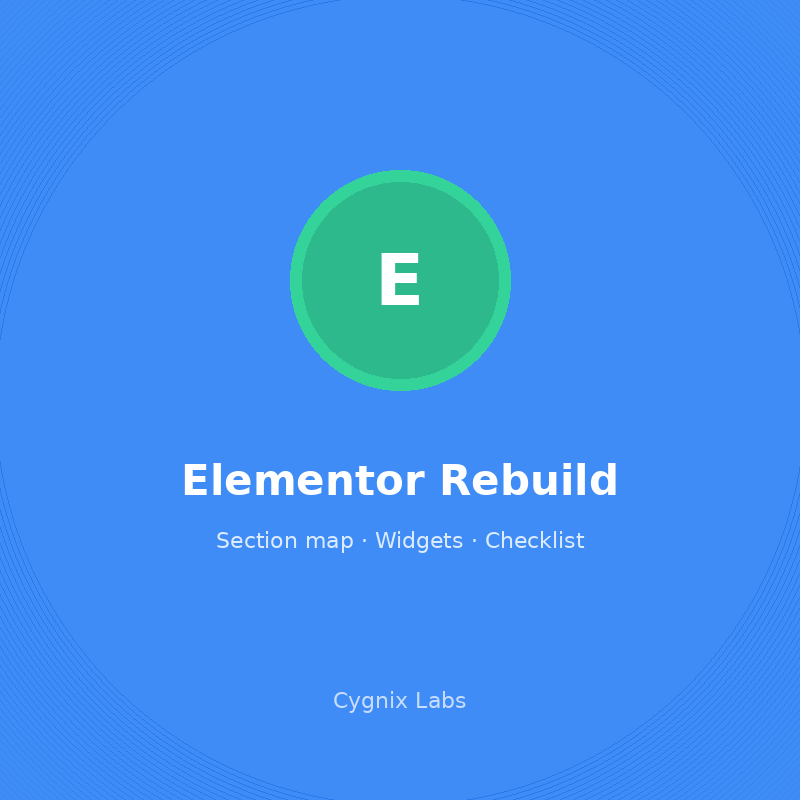 Elementor Rebuild Brief: Section Map + Widget Stack