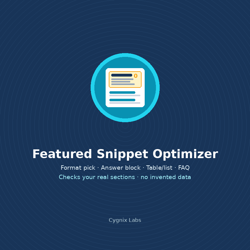 Featured Snippet Optimizer — Win Position Zero