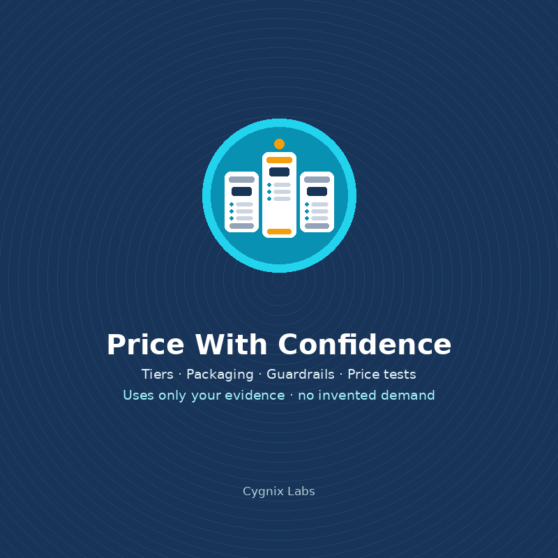 Price With Confidence — Tiers, Packaging + Test Plan