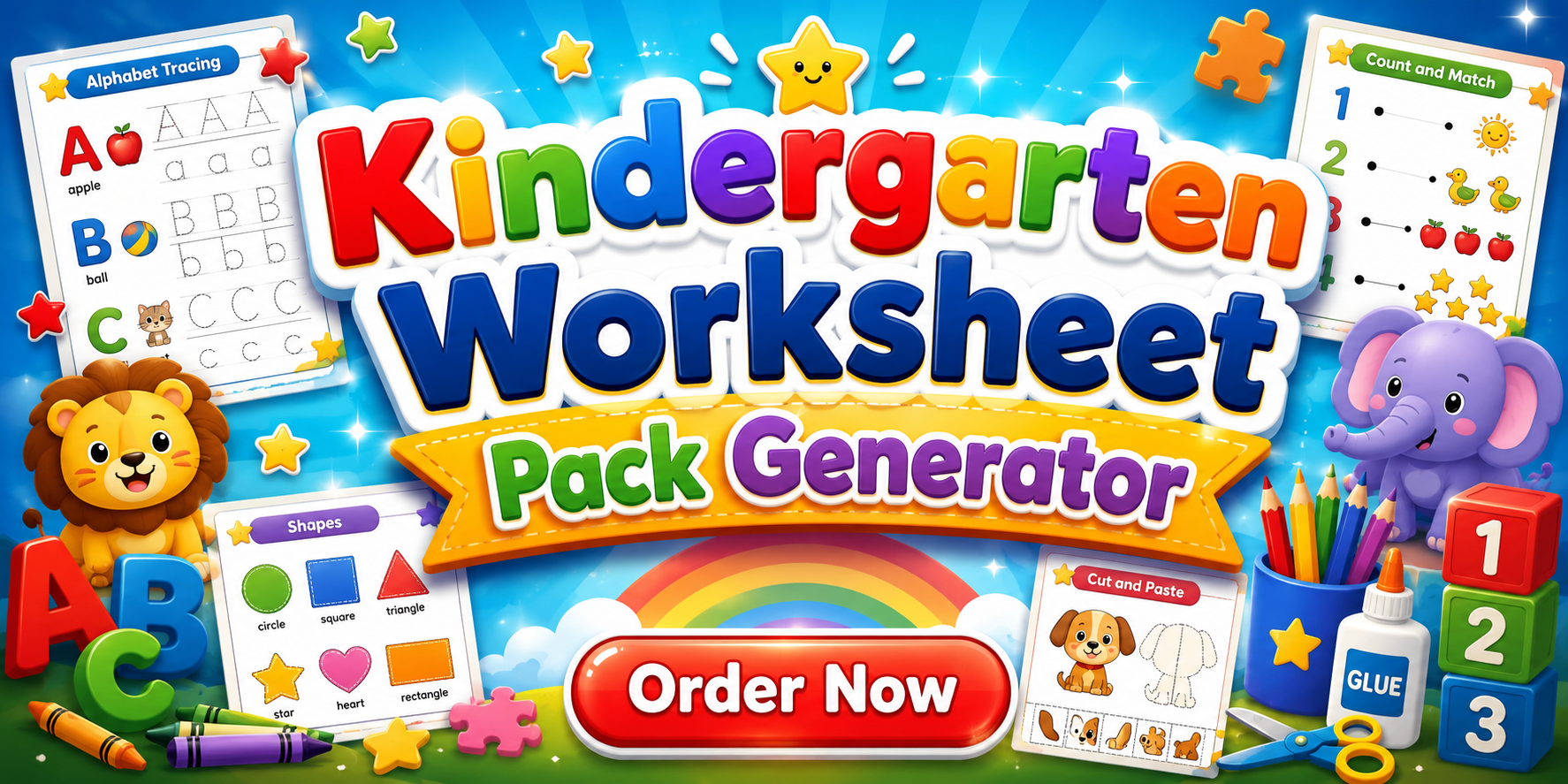 Kindergarten Worksheet Pack Generator