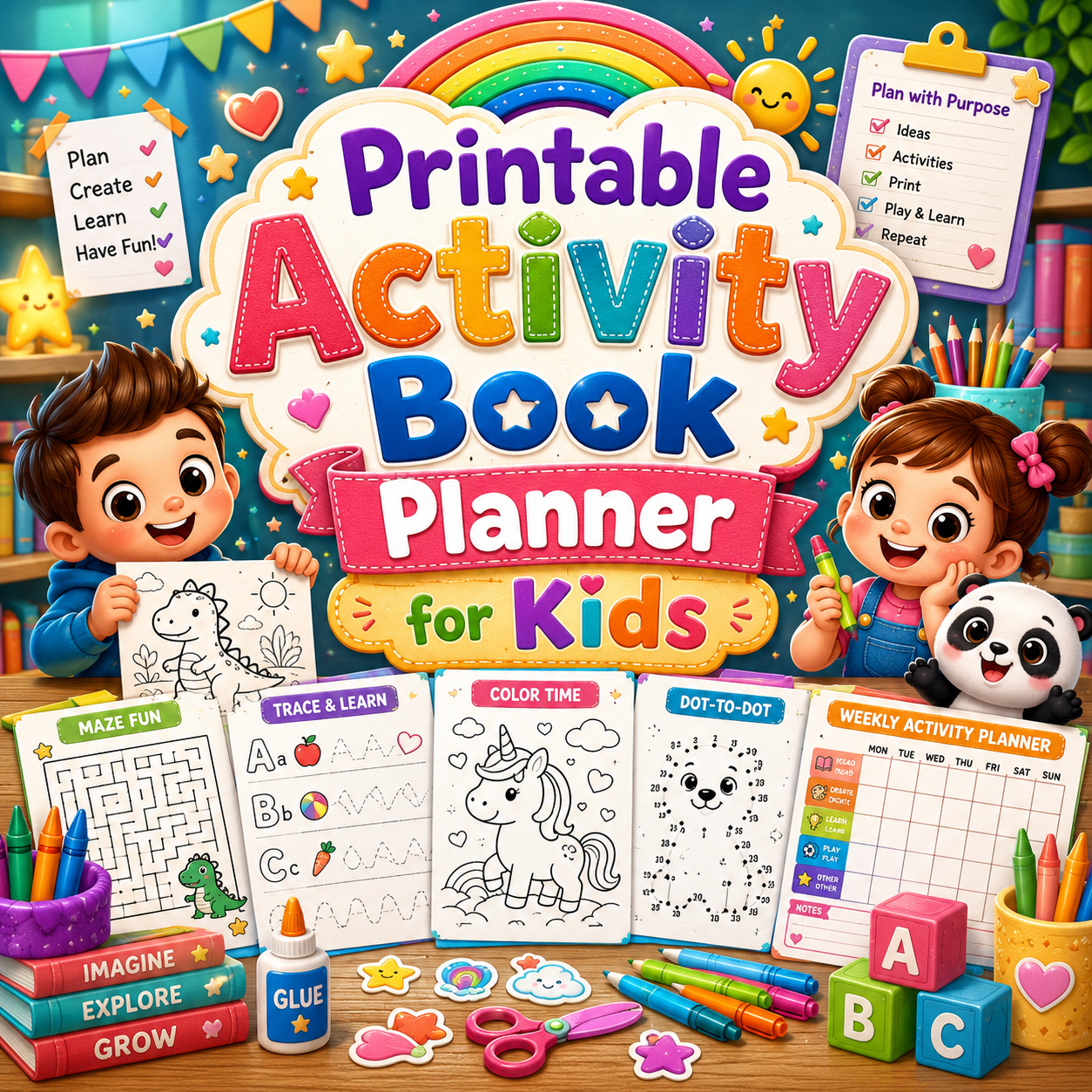 Printable Activity Book Planner for Kids