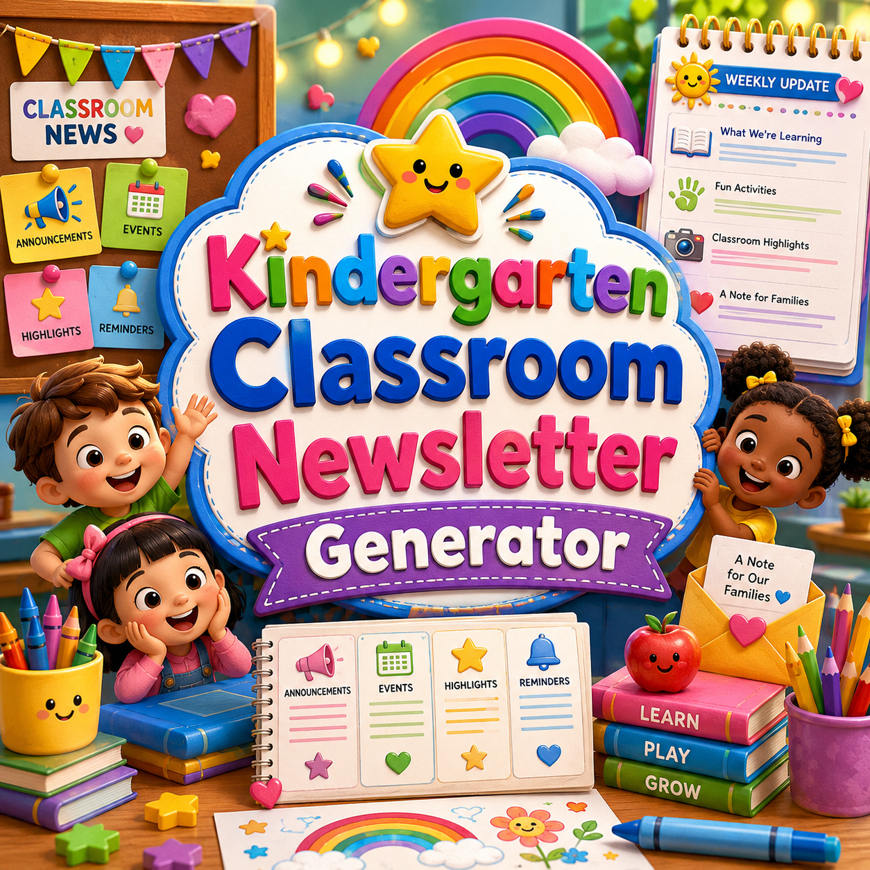 Kindergarten Classroom Newsletter Generator