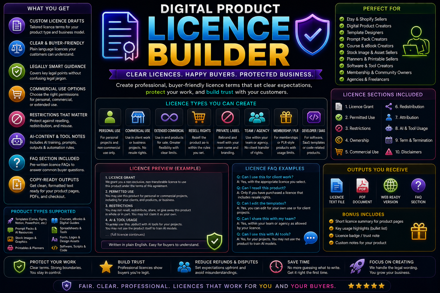 Digital Product Licence Builder