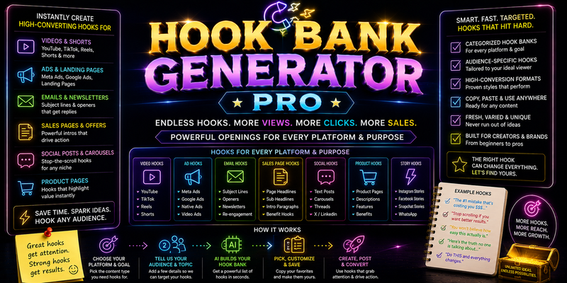Hook Bank Generator Pro