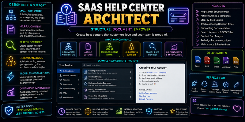 SaaS Help Center Architect