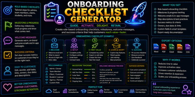 Onboarding Checklist Generator