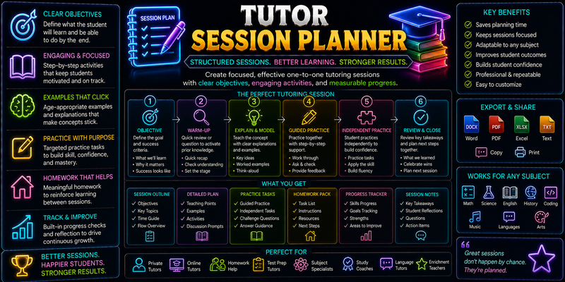 Tutor Session Planner