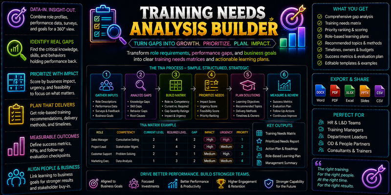 Training Needs Analysis Builder